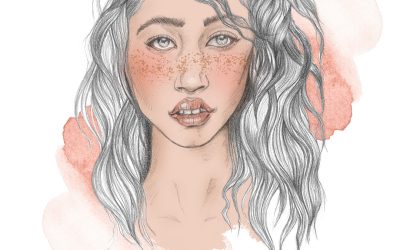 Portrait femme aquarelle